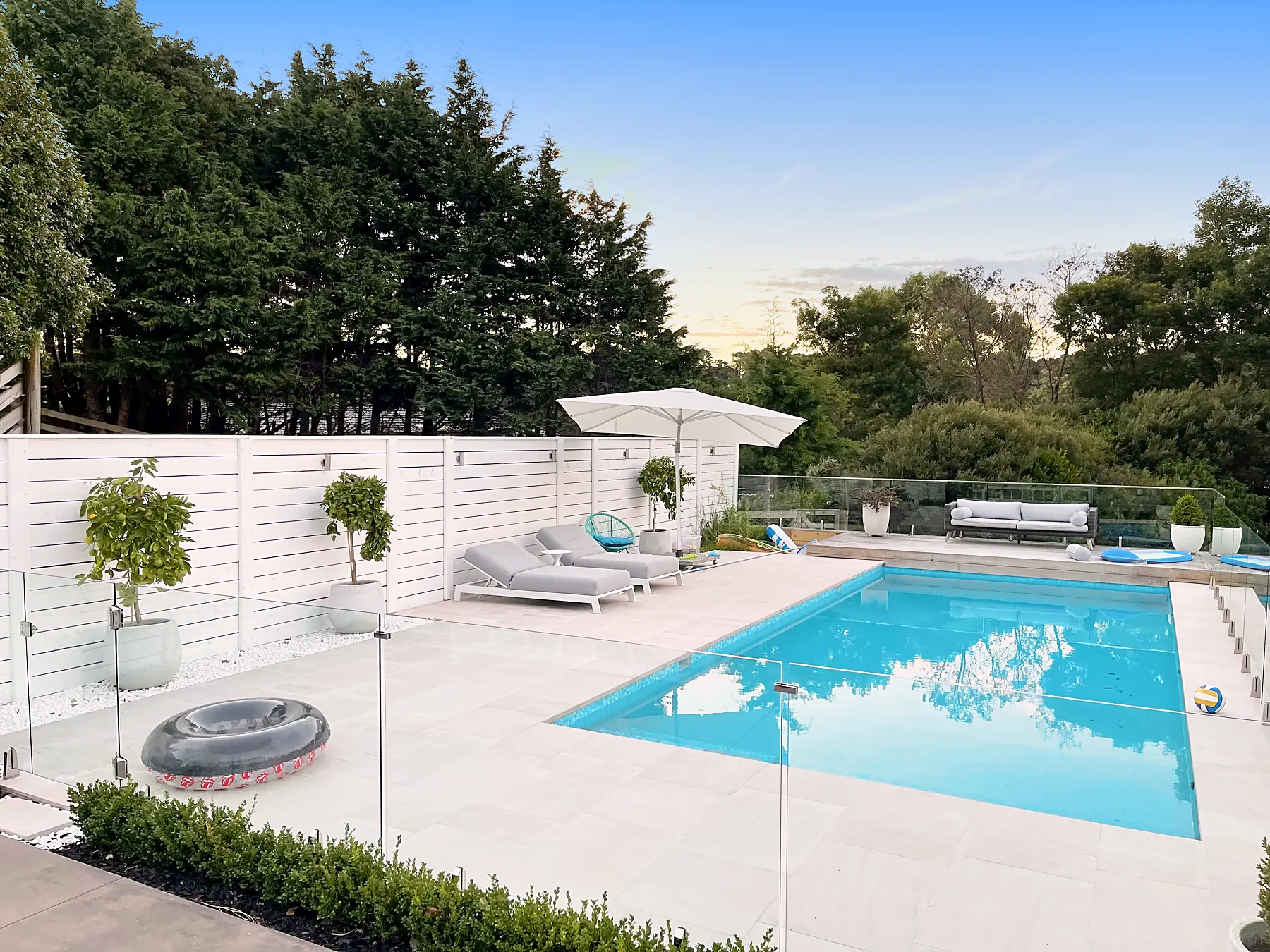 A sunny heated pool in Auckland