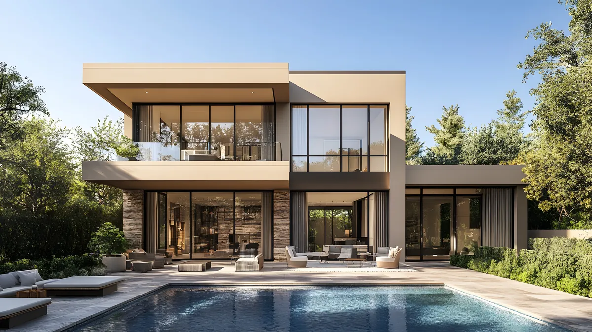 Modern home with a pool