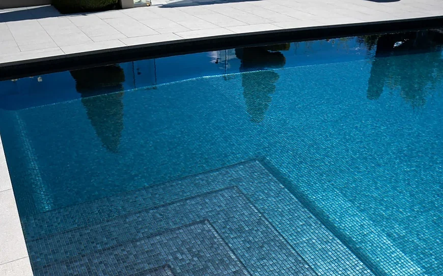 Clear blue heated pool
