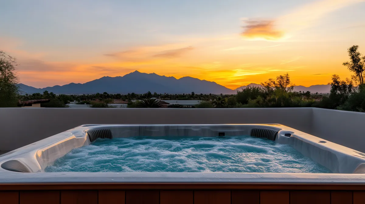 Spa pool at sunset